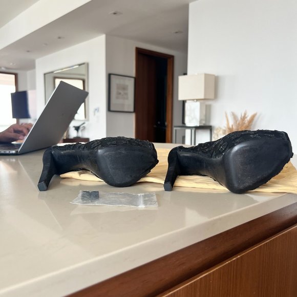 Louis Vuitton Black Monogram Peep Toe Pumps - Picture 7 of 7